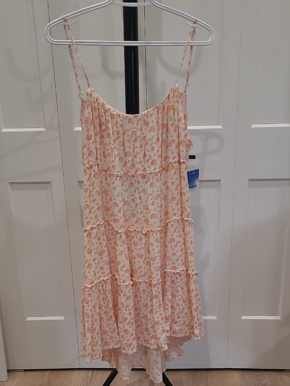 Abound Peach and Cream Floral Tiered Dress